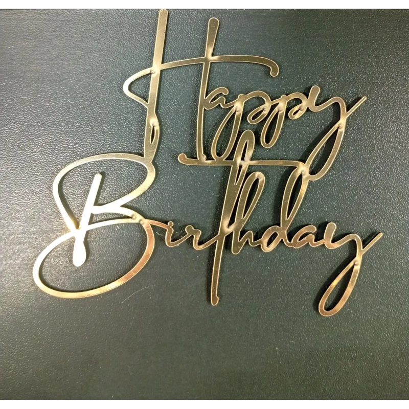 Топер дзеркальний Happy birthday 10 см