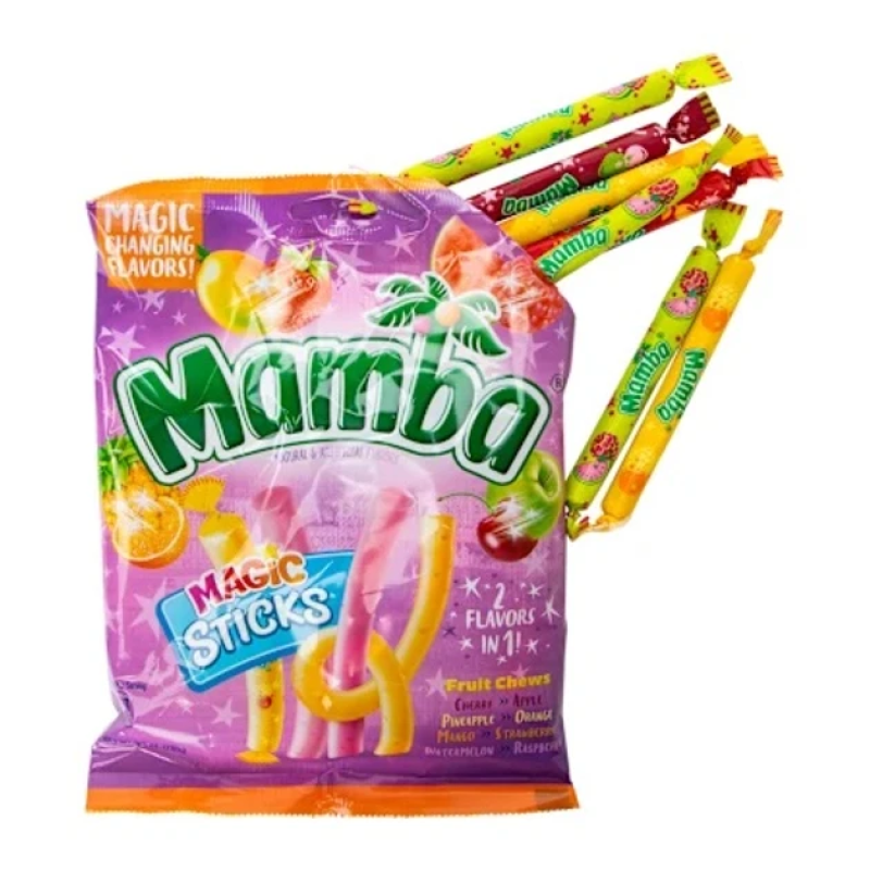 Цукерки жувальні Mamba Magic Sticks 370 г