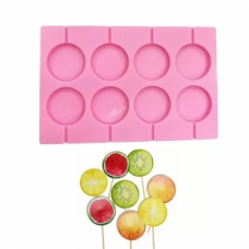 Силіконова форма для льодяників Lollipop 8 кружечків 5 см