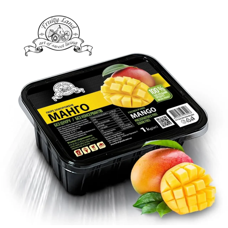 Манго пюре FruityLand заморожене без цукру, 1 кг. Манго пюре FruityLand заморожене без цукру, 1 кг.
