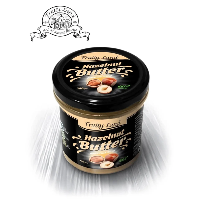Фундучна натуральна паста (з ліщини) 100% ,  FruityLand 300 грам