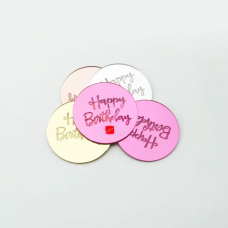 Топер акриловий дзеркальний happy birthday золото