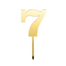 Топер дзеркальний цифра “7“ з ніжкою золото