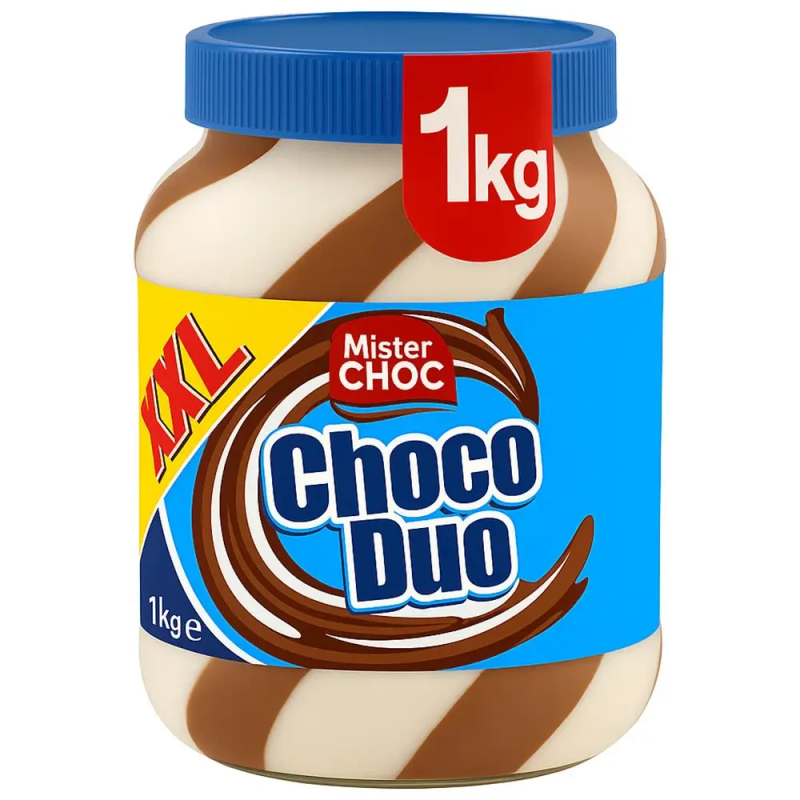 Шоколадна паста Mister CHOC Choco Duo XXL шоколадно-молочна з горіхом 1 кг