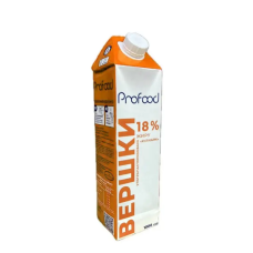 Вершки натуральні ультрапастеризовані 18% TM ProFood 1 л