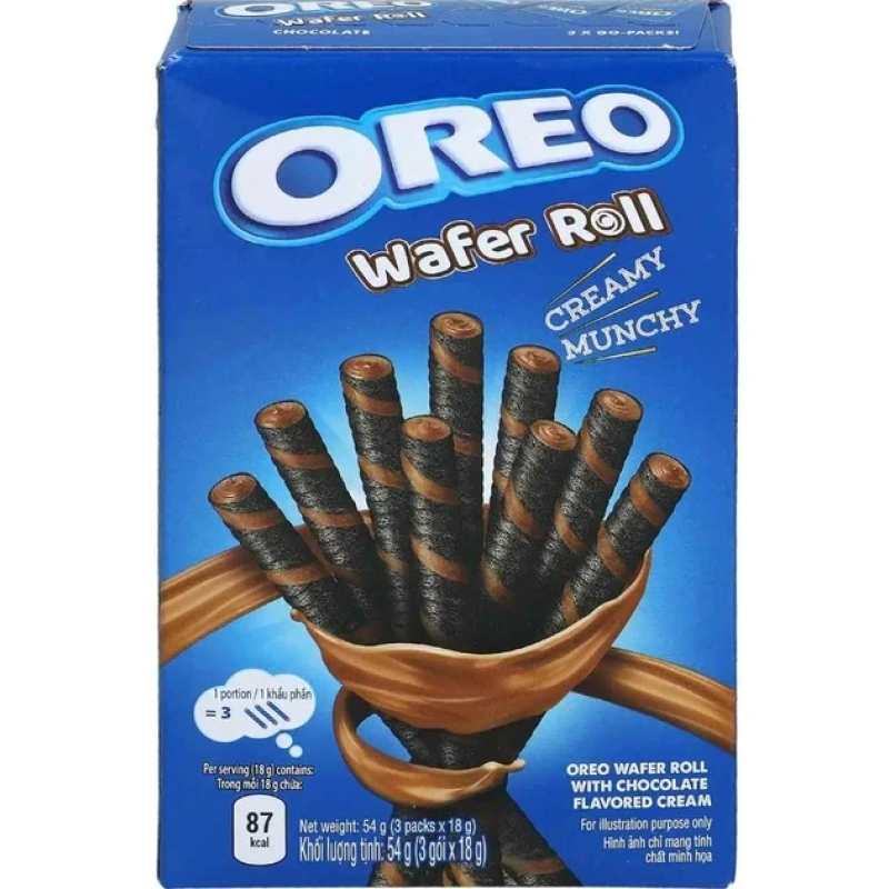 Трубочки Oreo Wafer Roll Chocolate з ванільним кремом 54 г