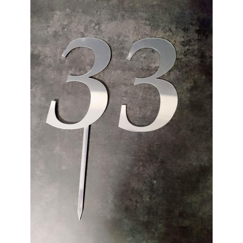 Топер дзеркальний цифра “3“ без ніжки срібло Топер дзеркальний цифра “3“ без ніжки срібло