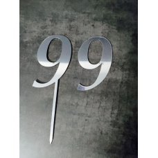 Топер дзеркальний цифра “9“ без ніжки срібло