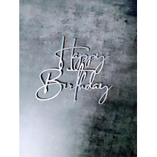 Топер дзеркальний happy birthday 2 ( срібло)