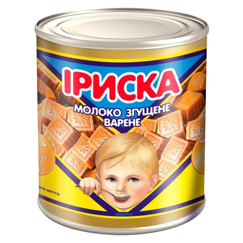 Молоко згущене Первомайський МКК варене з цукром Іриска 370 г