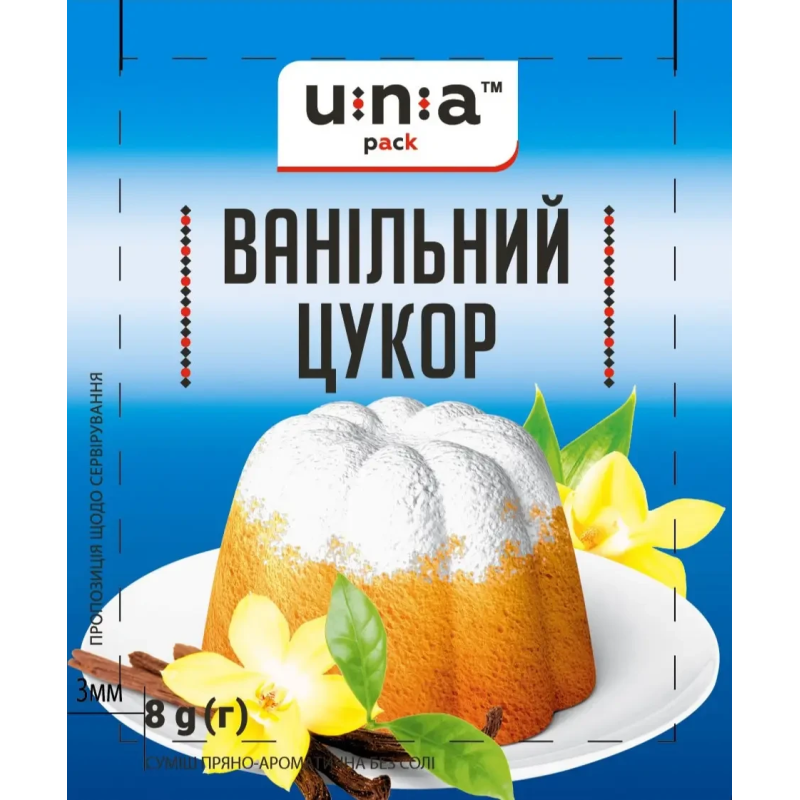Ванільний цукор UNA 8г Ванільний цукор UNA 8г