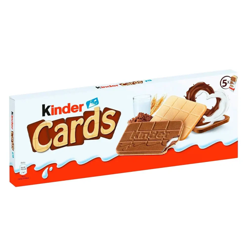 Печиво Kinder Cards 5 упаковок по 2 шт. 128 г Печиво Kinder Cards 5 упаковок по 2 шт. 128 г
