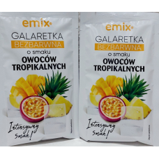 Галаретка (желе) “Emix” ПРОЗОРА зі смаком тропічних фруктів, 75 грам