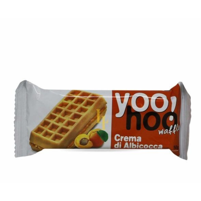 Бельгійські вафлі YOO!HOO 50g з абрикосовою начинкою