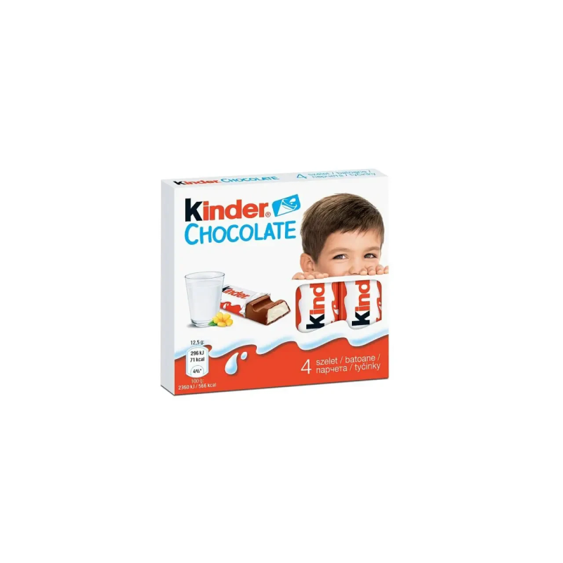 Шоколад молочний Kinder Chocolate з молочною начинкою 50 г (4х12.5г) Німеччина