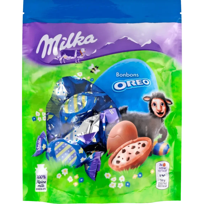 Шоколад Milka молочний у формі яйця з молочною начинкою зі шматочками печива Oreo 86 г Шоколад Milka молочний у формі яйця з молочною начинкою зі шматочками печива Oreo 86 г
