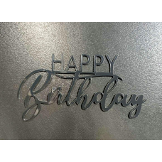Топер Happy birthday ( чорний пластик)