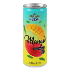 Напій BISAN 30% fruit juice drink MANGO 250мл ж/б