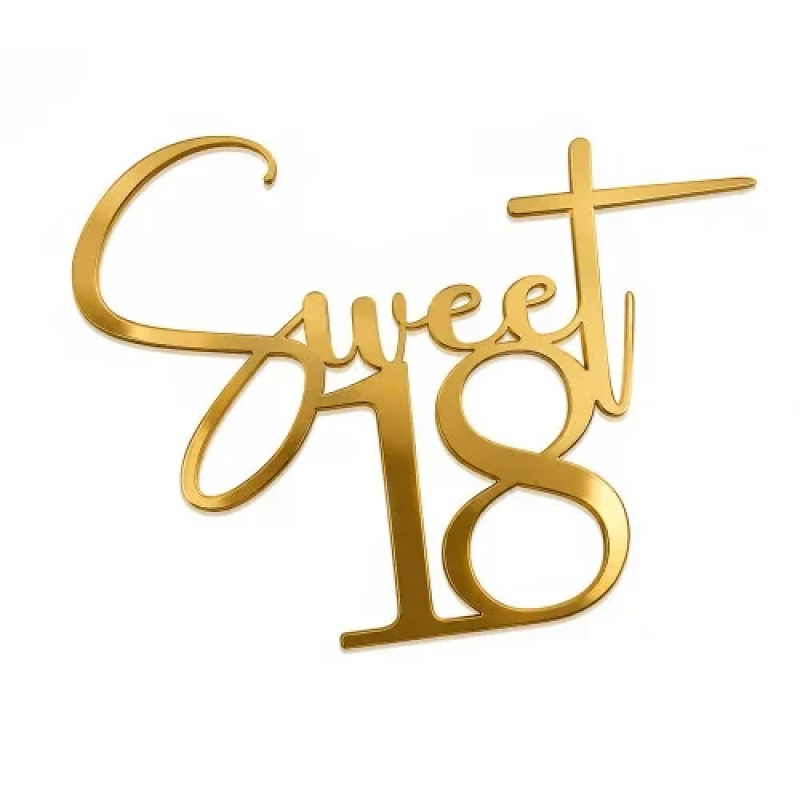 ТОПЕР З ПОЛІСТИРОЛУ «SWEET 18» ЗОЛОТИЙ