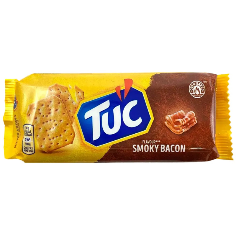 Печиво крекер солений “TUC“ Bacon зі смаком бекону, 100g Печиво крекер солений “TUC“ Bacon зі смаком бекону, 100g