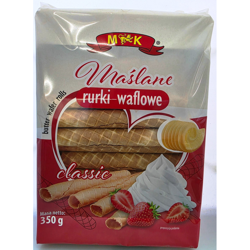 Вафельні трубочки MK Maslane Rurki waflowe 350g Вафельні трубочки MK Maslane Rurki waflowe 350g