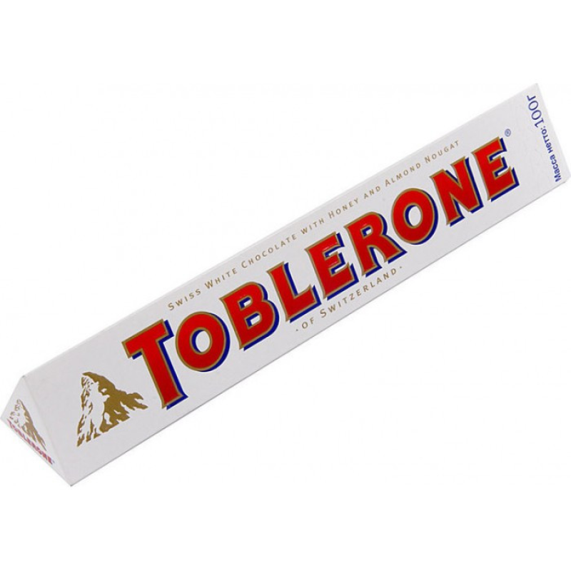 Шоколад TOBLERONE White Chocolane Almond Nougat Білий Мигдальна Нуга, 100 г