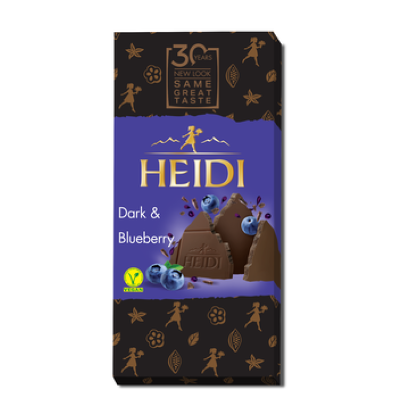 Темний шоколад з чорницею Heidi 80г Темний шоколад з чорницею Heidi 80г