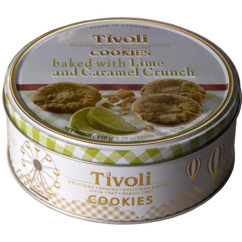 Печиво з Лаймом і Карамельними Кранчами Tivoli Lime & Caramel в ж/б 150 г Данія