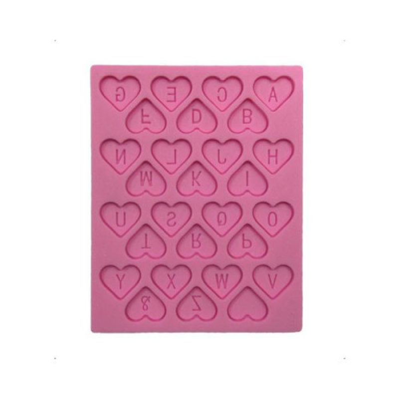 Силіконовий молд Decorative Англійський алфавіт в сердечку Силіконовий молд Decorative Англійський алфавіт в сердечку