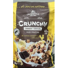 Кранчі Crownfield Crunchy запечені мюслі з бананом та шоколадом 350 г
