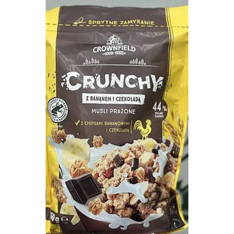 Кранчі Crownfield Crunchy запечені мюслі з бананом та шоколадом 350 г Кранчі Crownfield Crunchy запечені мюслі з бананом та шоколадом 350 г
