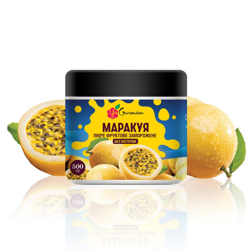 Маракуя без кісточки , пюре заморожене YaGurman 0,5 кг.