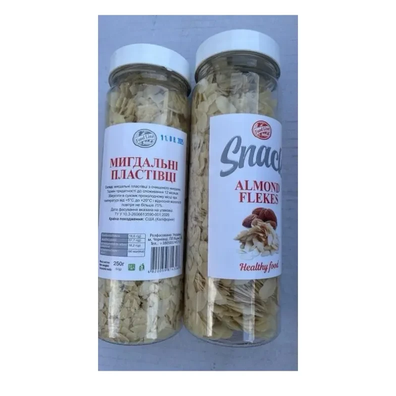 Мигдальні пластівці Чіпси Food line  Almond Flekes Баночка 250г