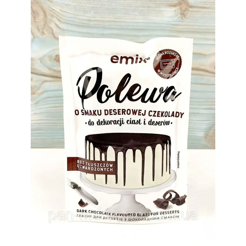 Поливка (глазур) EMIX 100g чорний шоколад Поливка (глазур) EMIX 100g чорний шоколад