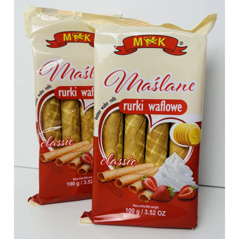 Вафельні трубочки MK Maslane Rurki waflowe 100g Вафельні трубочки MK Maslane Rurki waflowe 100g