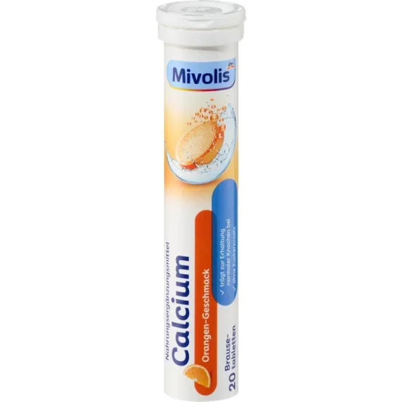Шипучі таблетки-вітаміни Calcium, 20 шт/ Mivolis Шипучі таблетки-вітаміни Calcium, 20 шт/ Mivolis