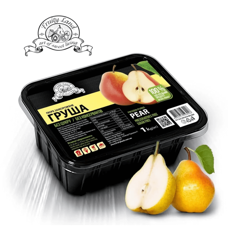 Груша пюре FruityLand заморожене без цукру, 1кг Груша пюре FruityLand заморожене без цукру, 1кг